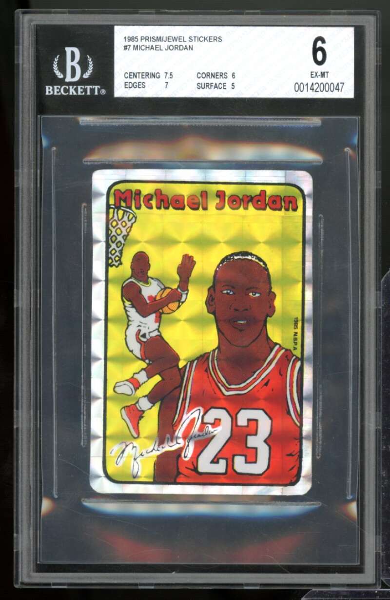 Michael Jordan Rookie Card 1985 Prism/Jewel Stickers #7 BGS 6 (7.5 6 7 –  SUPERIORSPORTSINVESTMENTS.COM