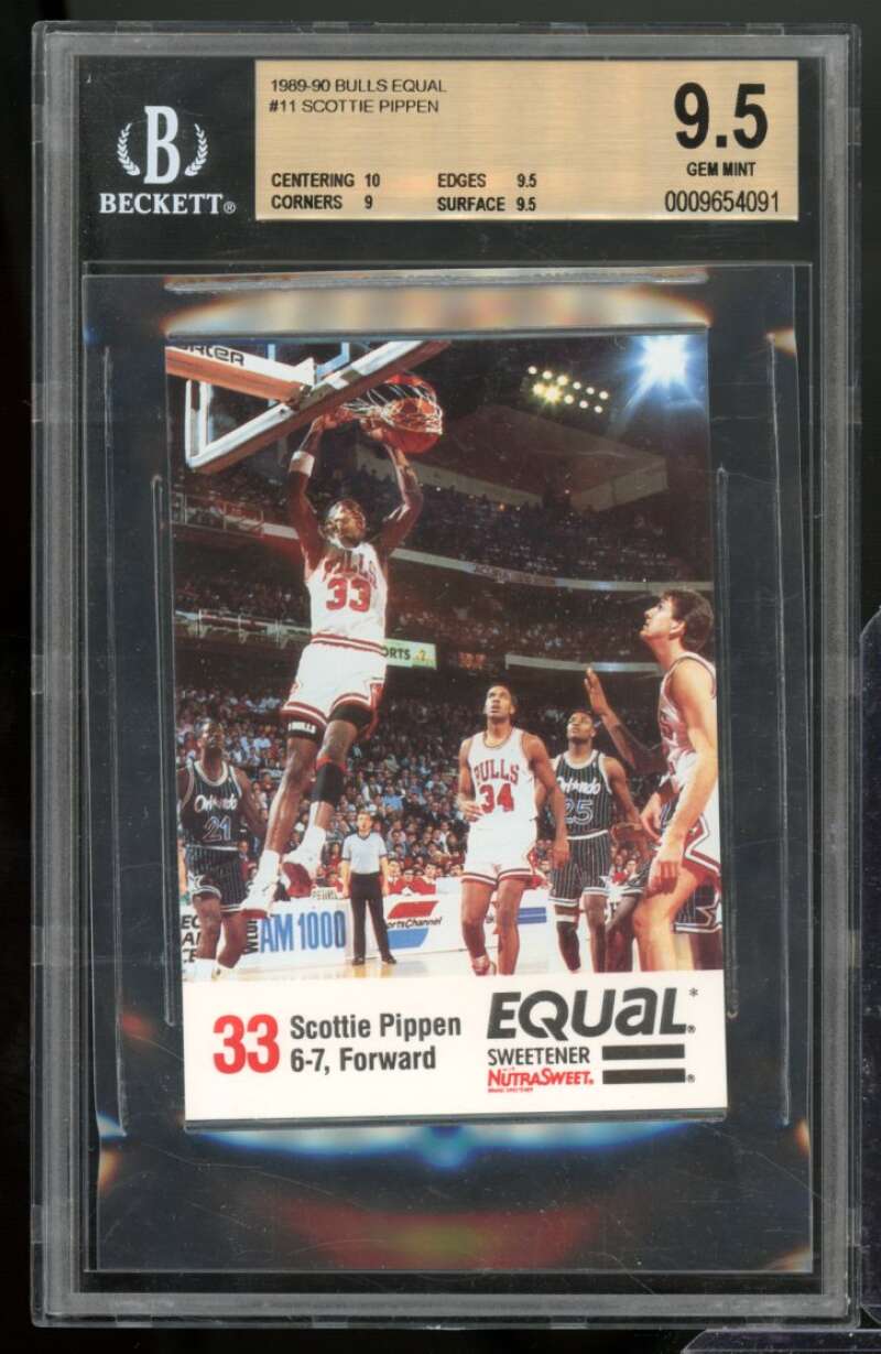 Scottie Pippen Card 1989-90 Bulls Equal B #11 BGS 9.5 (10 9.5 9 9.5) Image 1