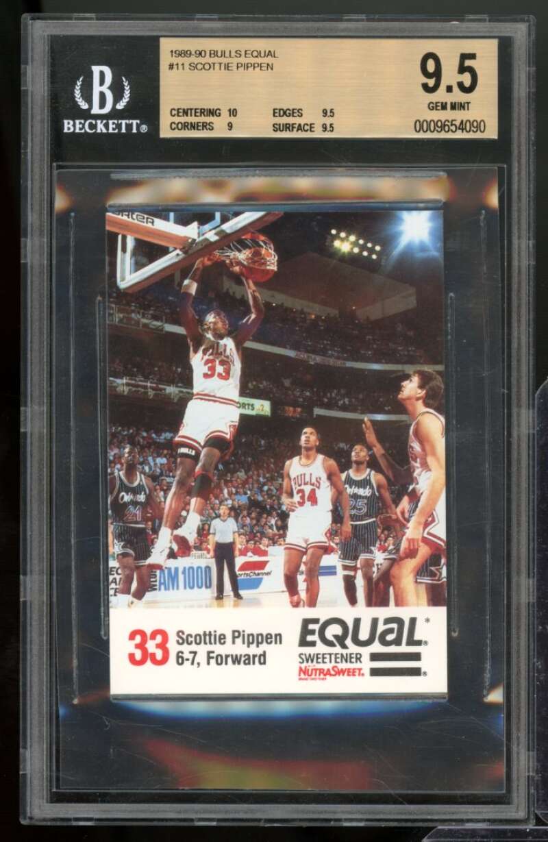 Scottie Pippen Card 1989-90 Bulls Equal #11 BGS 9.5 (10 9.5 9 9.5) Image 1