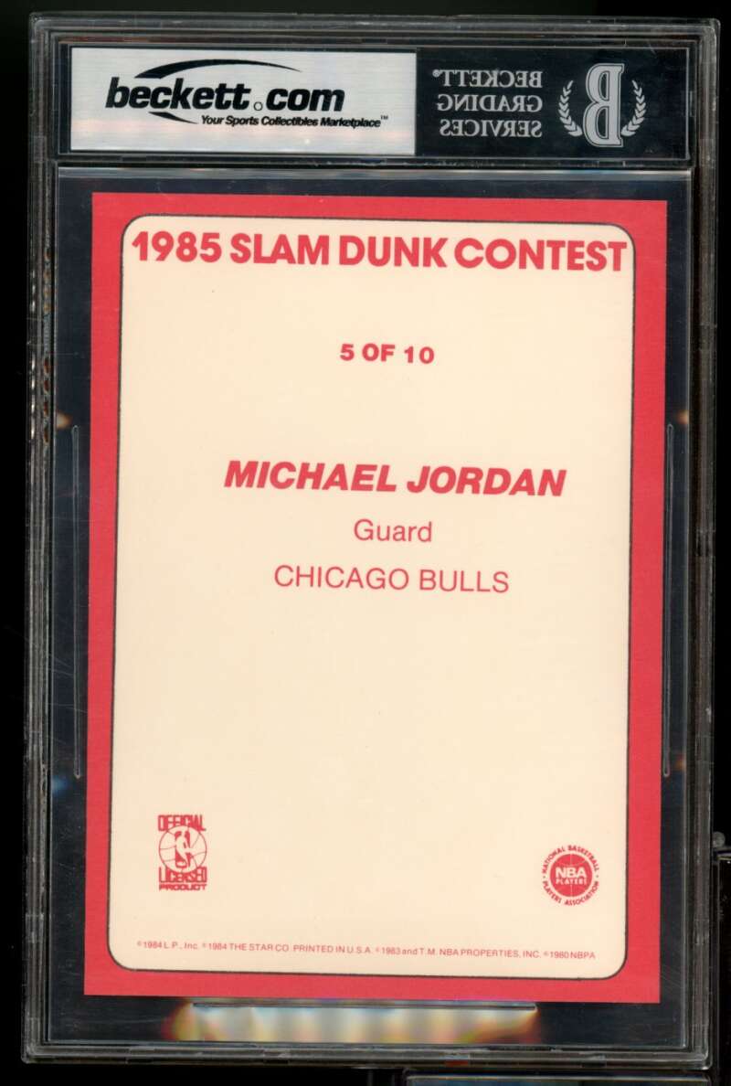 Michael Jordan Rookie 1985 Star Slam Dunk Super 5x7 #5 BGS 9 (9.5 9.5 8.5 9) Image 2