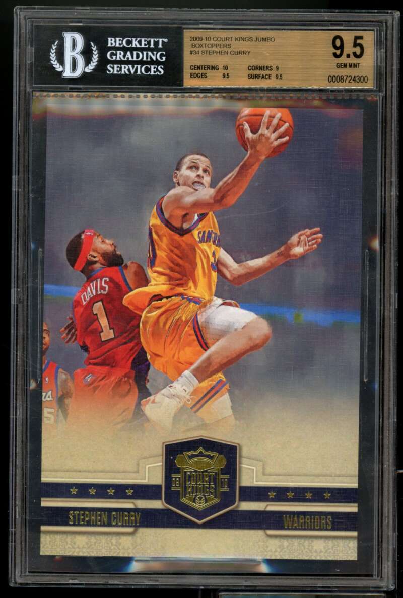 Stephen Curry Rookie 2009-10 Panini Court Kings Jumbo Boxtopper #345 BGS 9.5 Image 1