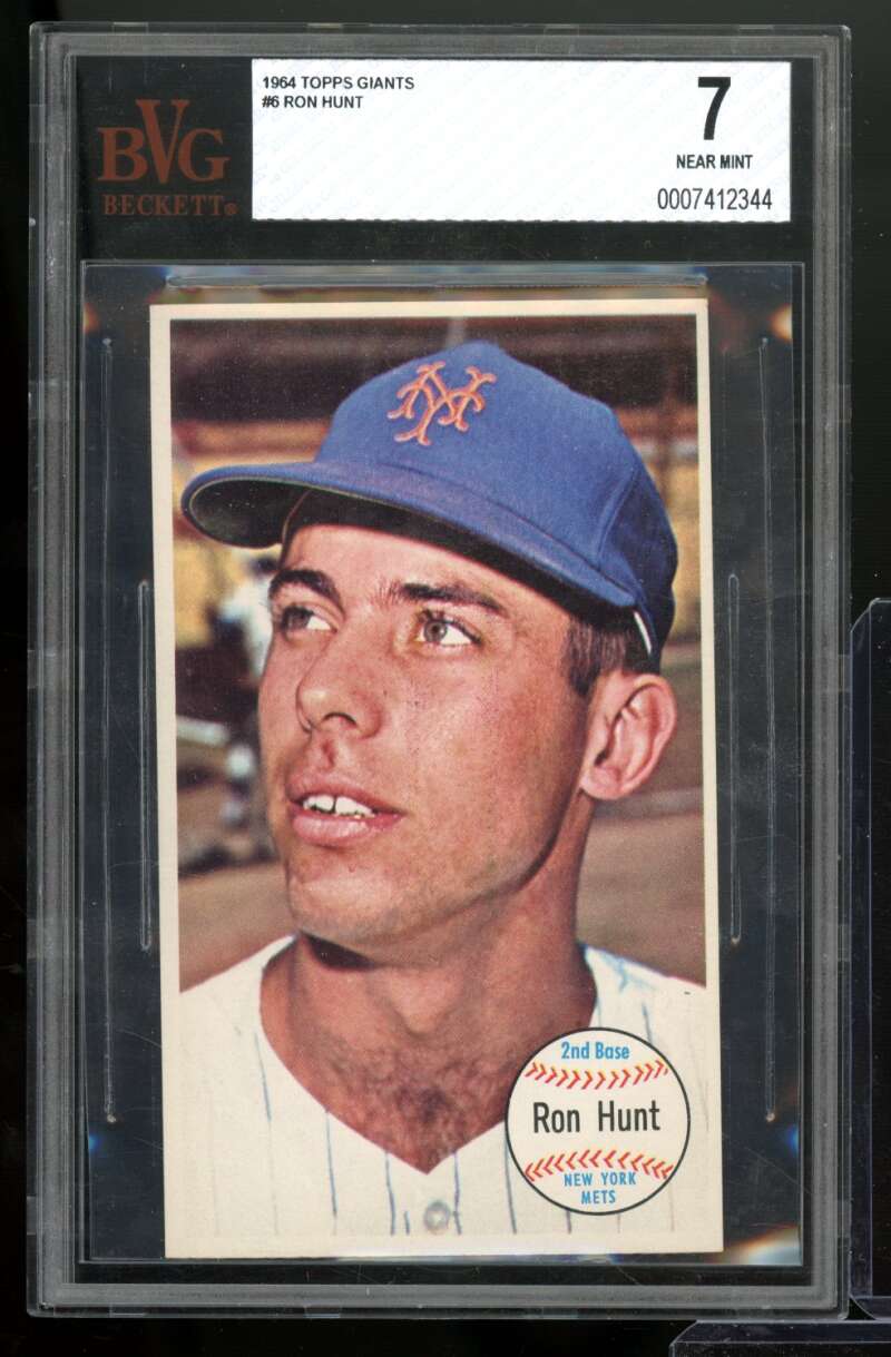 Ron Hunt Card 1964 Topps Giants #6 BVG 7 Image 1