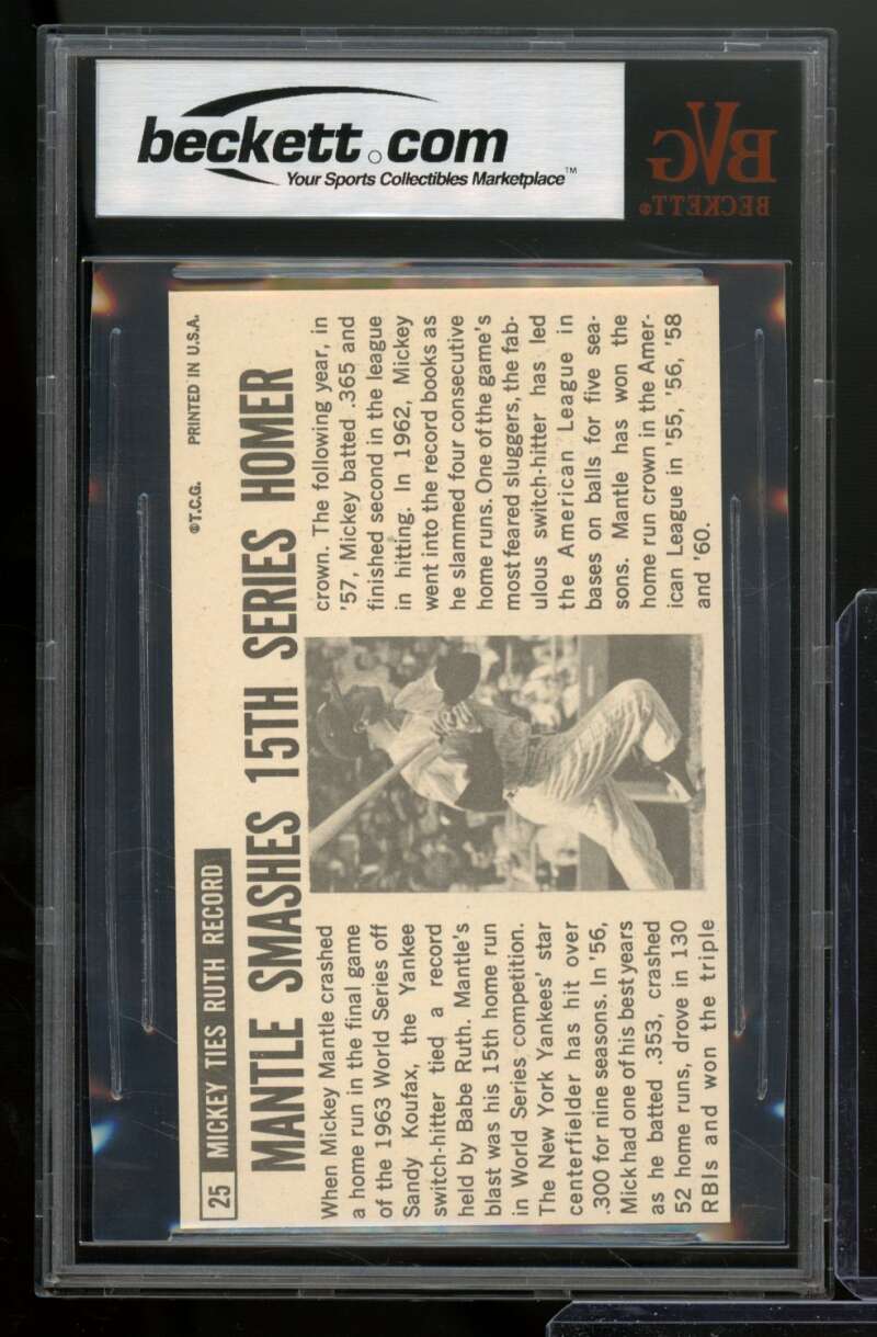 Mickey Mantle Card 1964 Topps Giants #25 BVG 7.5 Image 2