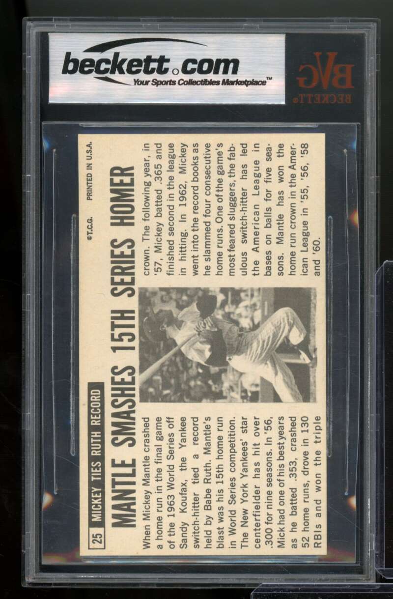 Mickey Mantle Card 1964 Topps Giants #25 BVG 8.5 Image 2