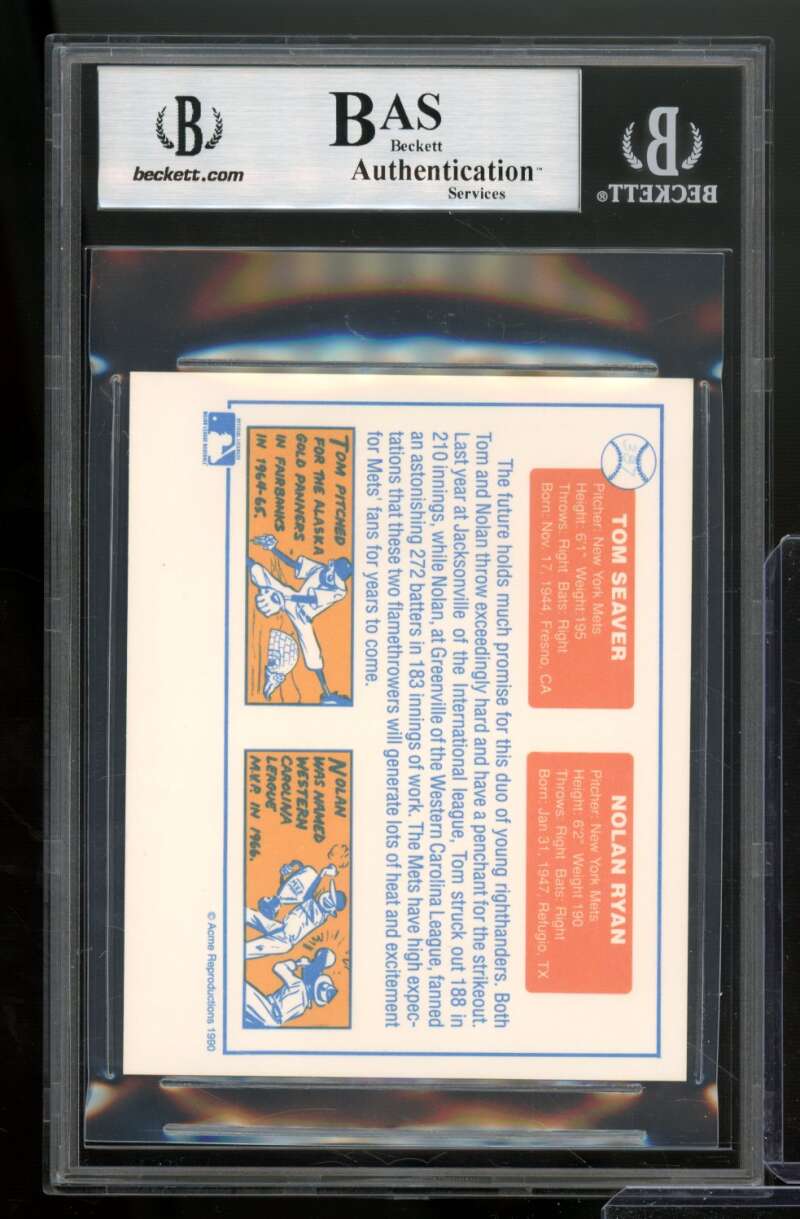 Nolan Ryan/Tom Seaver Card 1964 Beckett Authentic Autograph #NNO BGS Authentic Image 2