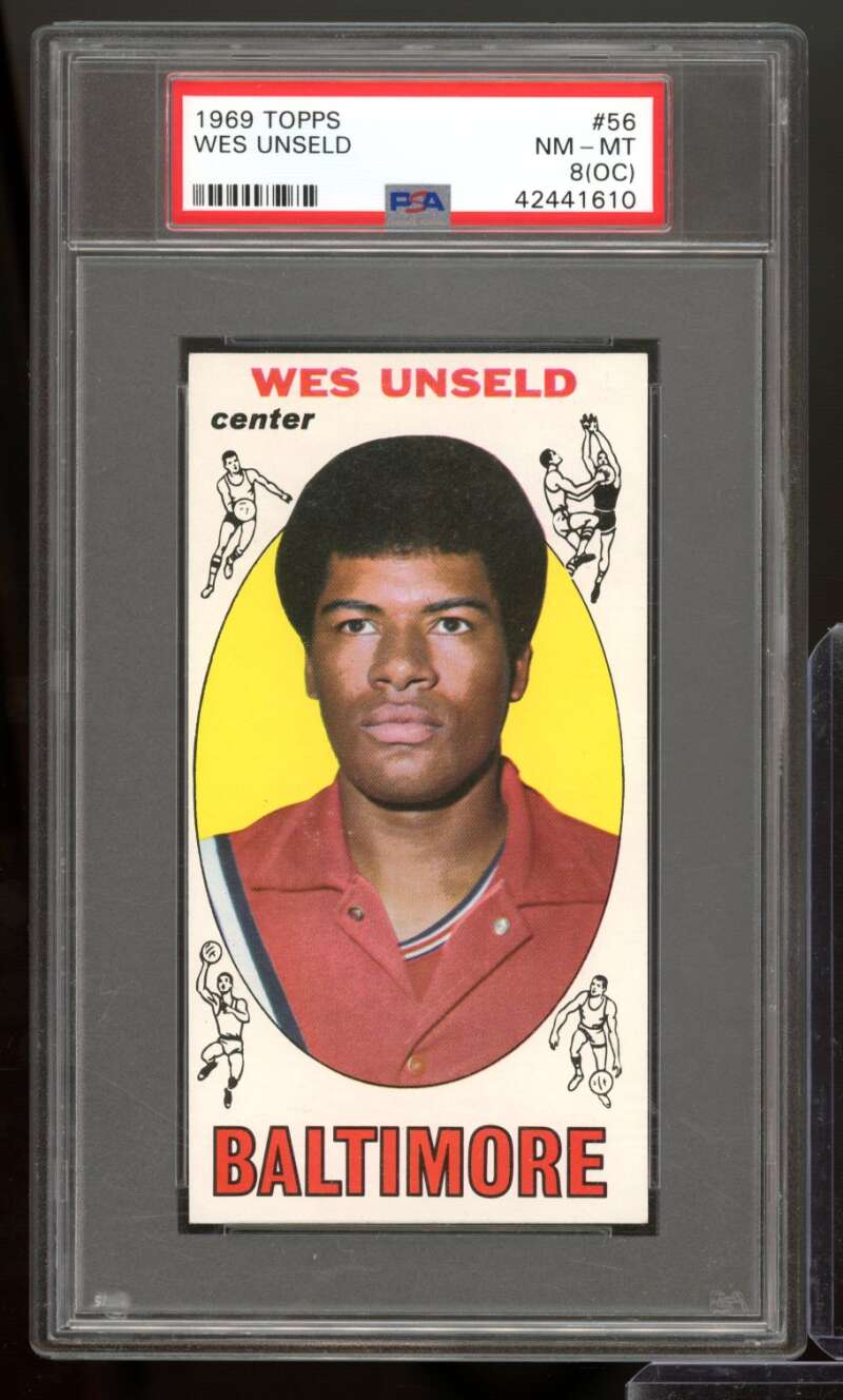 Wes Unseld Rookie Card 1969-70 Topps #56 PSA 8 (oc) Image 1