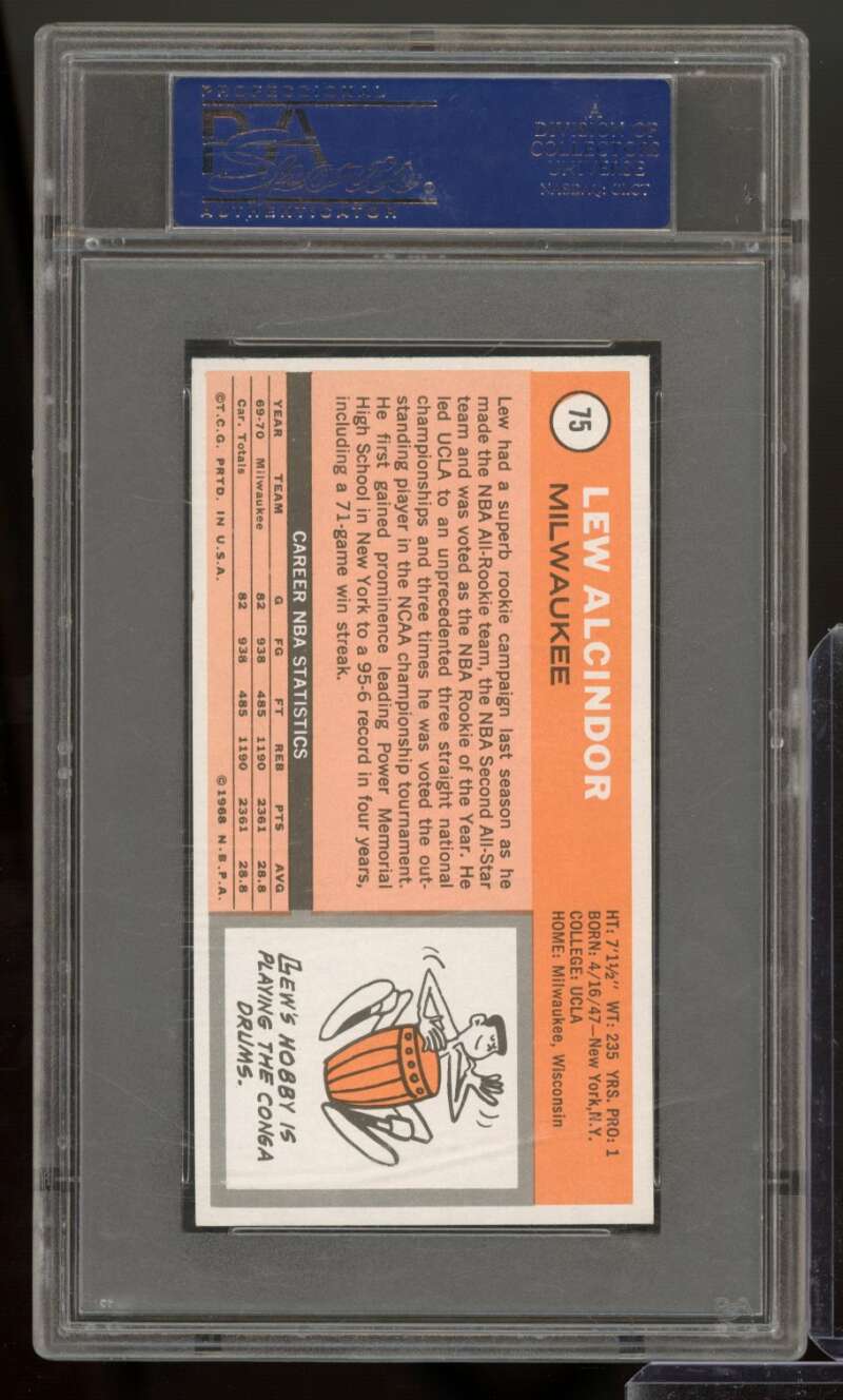 Lew Alcindor Card 1970-71 Topps #75 PSA 6 Image 2