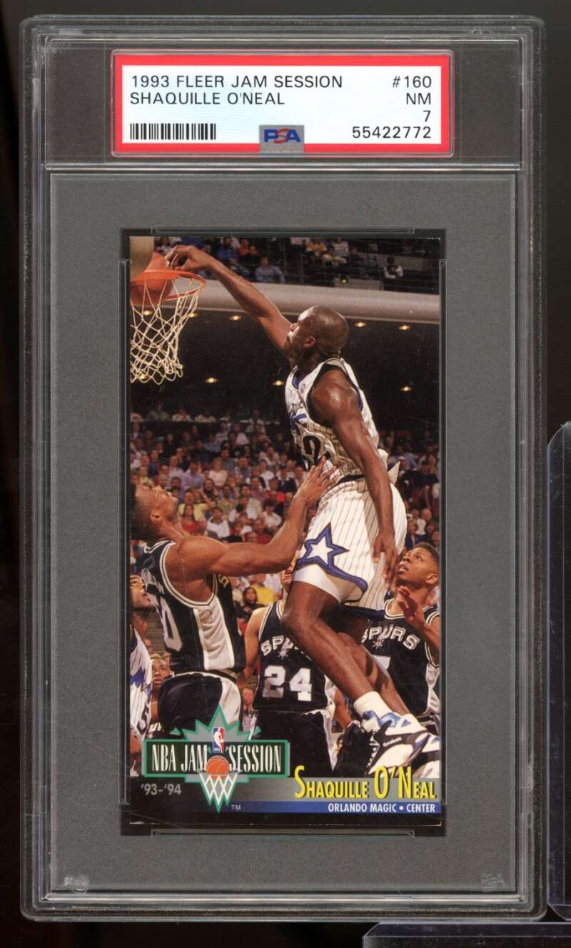 Shaquille O'Neal Card 1993-94 Fleer Jam Session #160 PSA 7 Image 1