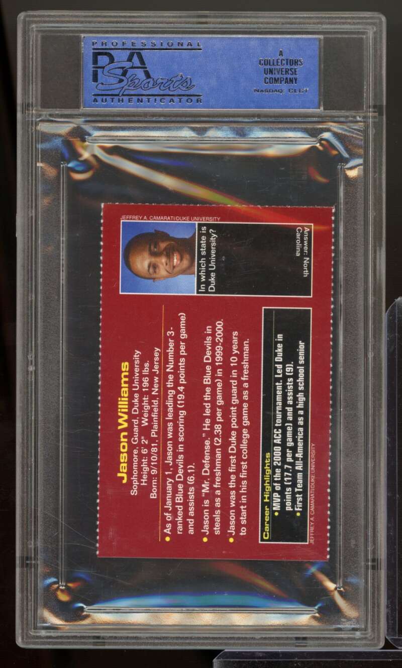 Jason Williams Rookie Card 2001 S.I. For Kids # PSA 7 (read) Image 2