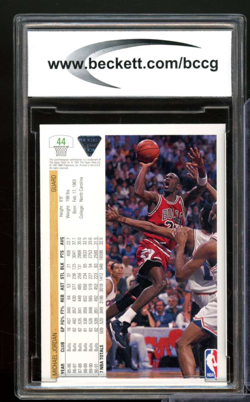 1991-92 Upper Deck #44 Michael Jordan Card BCCG 10 Mint+ Image 2