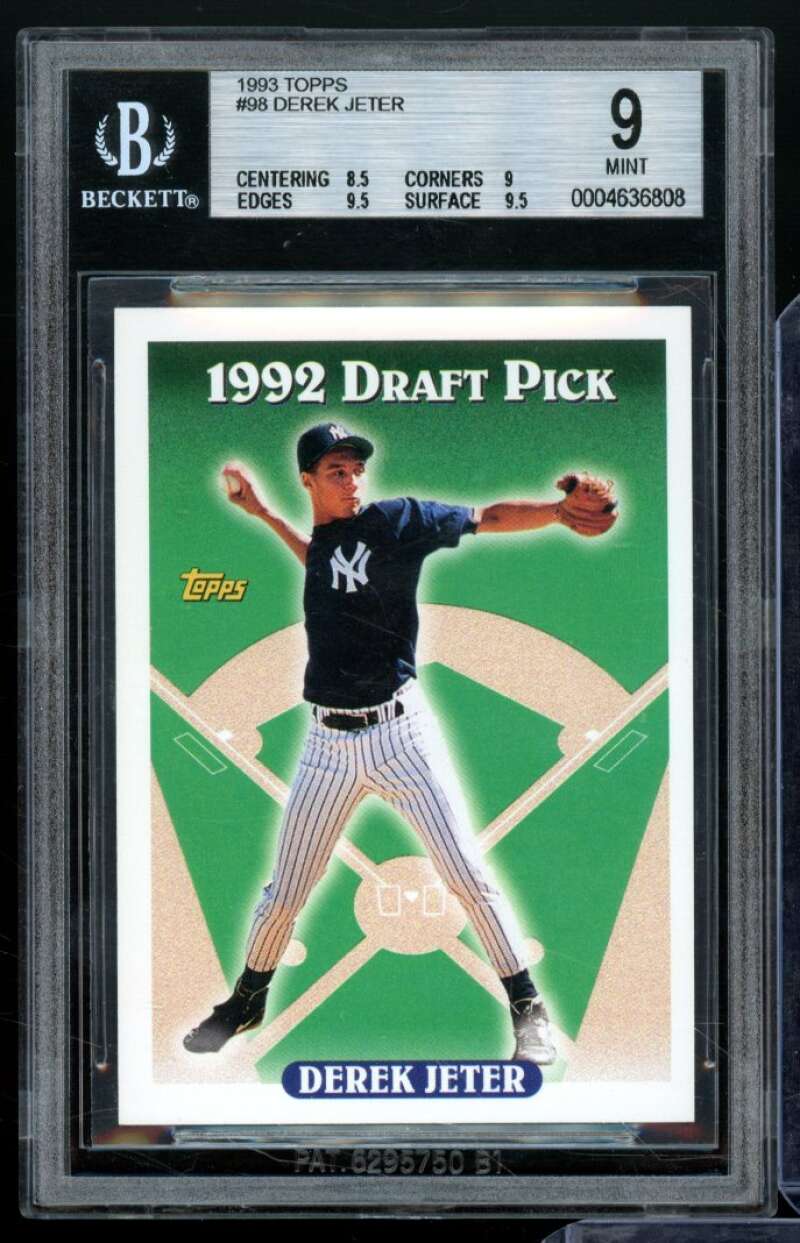 Derek Jeter Rookie Card 1993 Topps #98 BGS 9 (8.5 9 9.5 9.5) Image 1