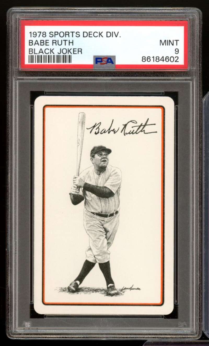 Babe Ruth Card 1978 Sports Deck Black Joker #ba PSA 9 Image 1