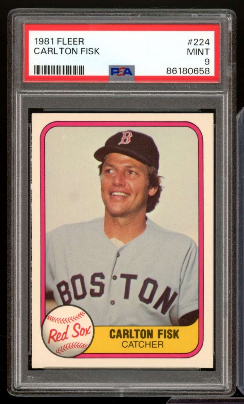 Carlton Fisk Card 1981 Fleer #224 PSA 9 Image 1