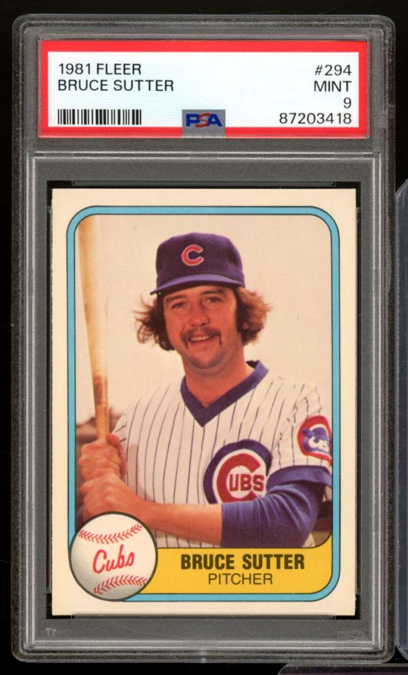 Bruce Sutter Card 1981 Fleer #294 PSA 9 Image 1