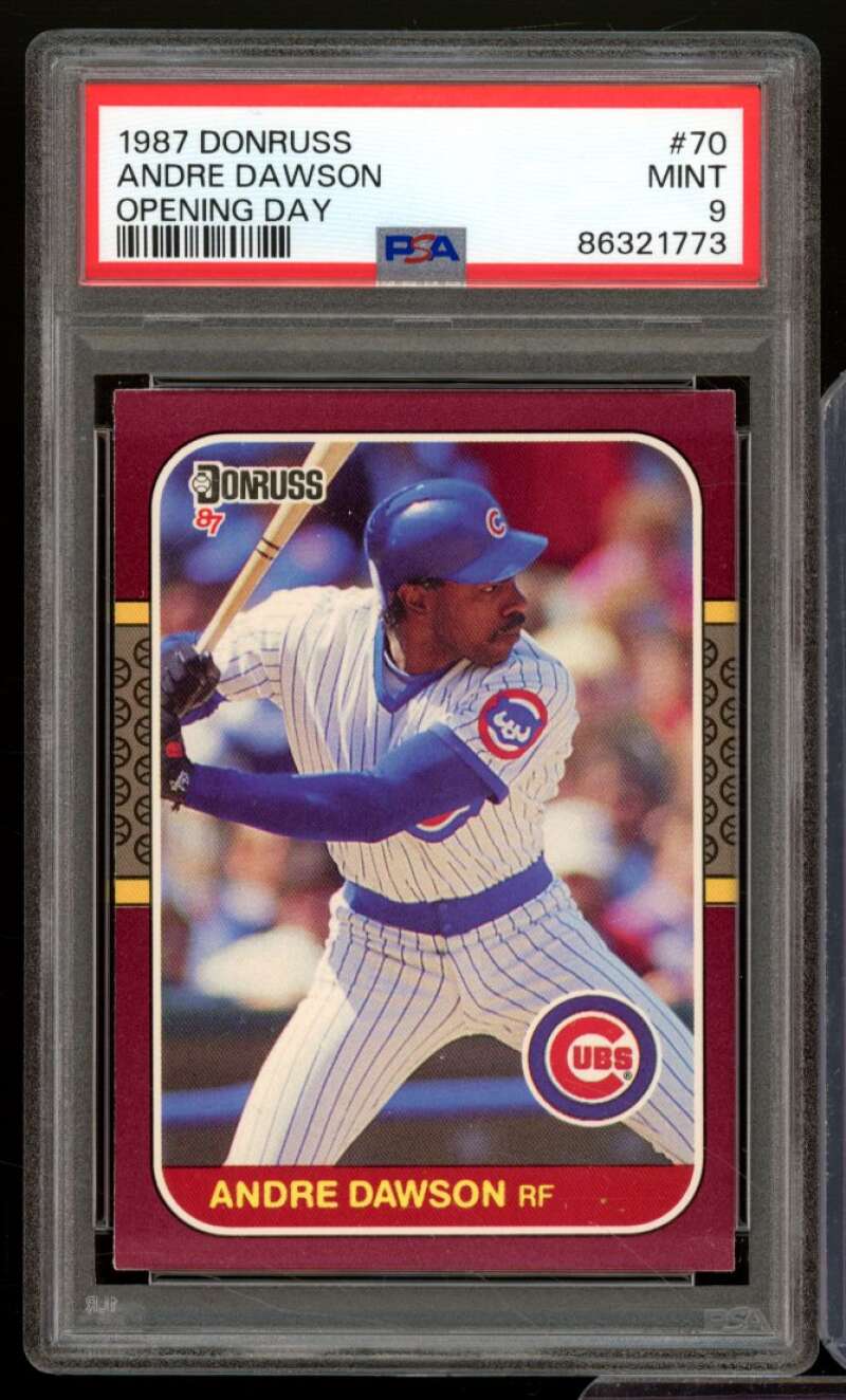 Andre Dawson Card 1987 Donruss Opening Day #70 PSA 9 Image 1