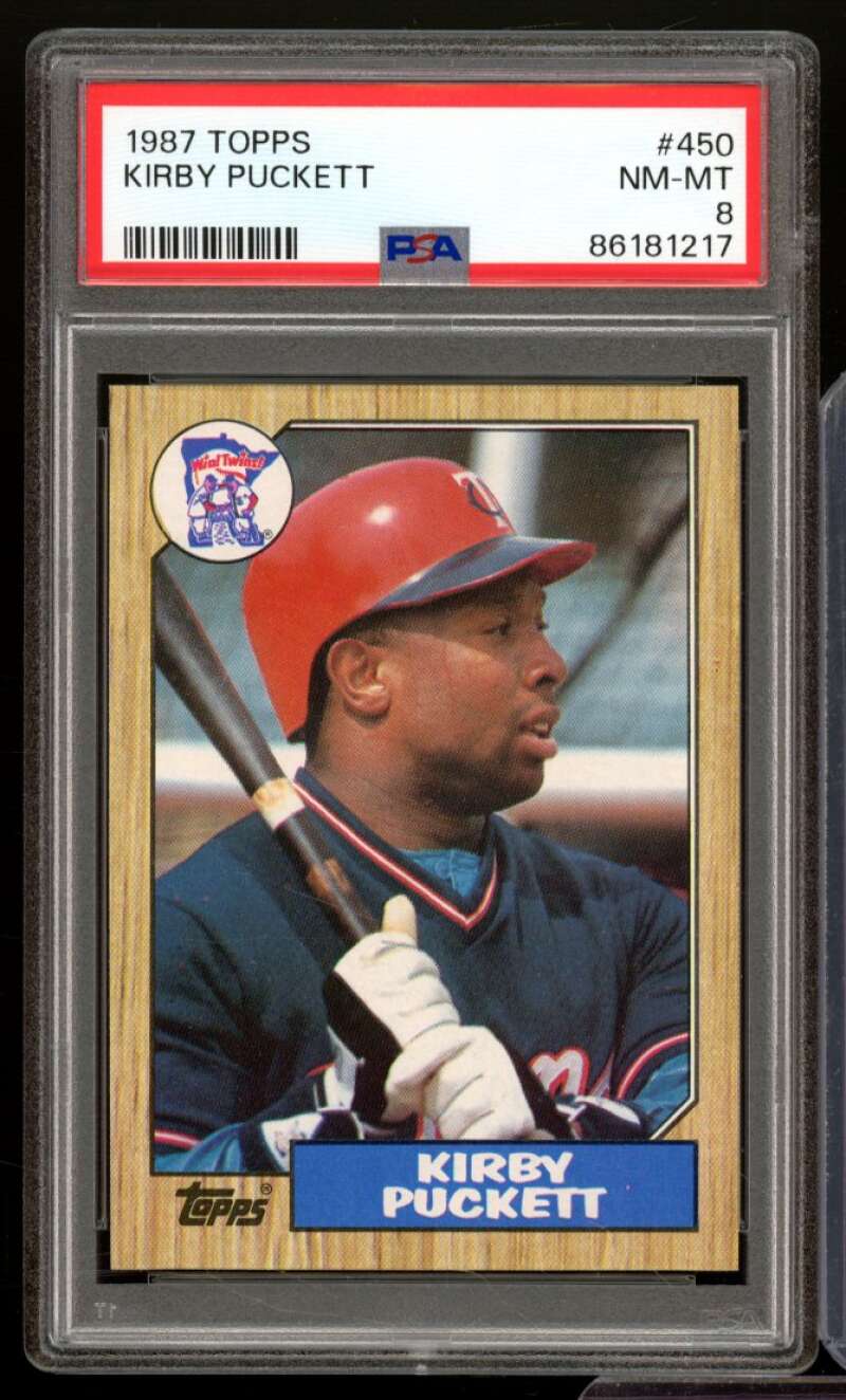 Kirby Puckett Card 1987 Topps #450 PSA 8 Image 1