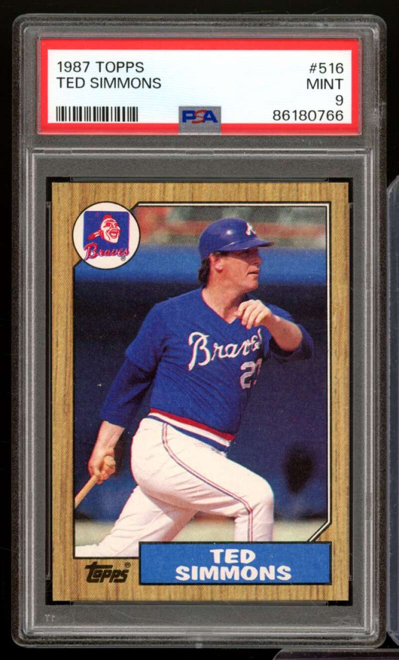 Ted Simmons Card 1987 Topps #516 PSA 9 Image 1