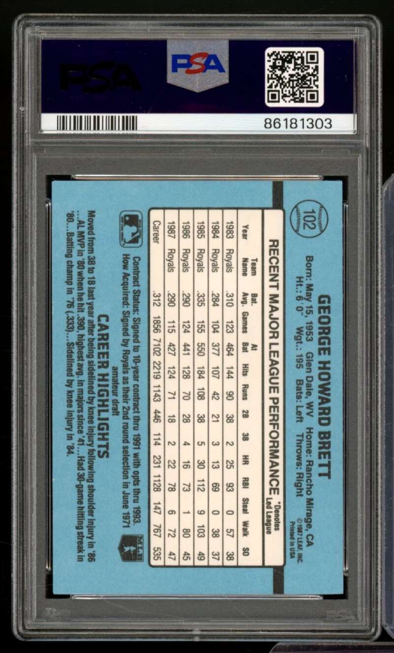 George Brett Card 1988 Donruss #102 PSA 9 Image 2