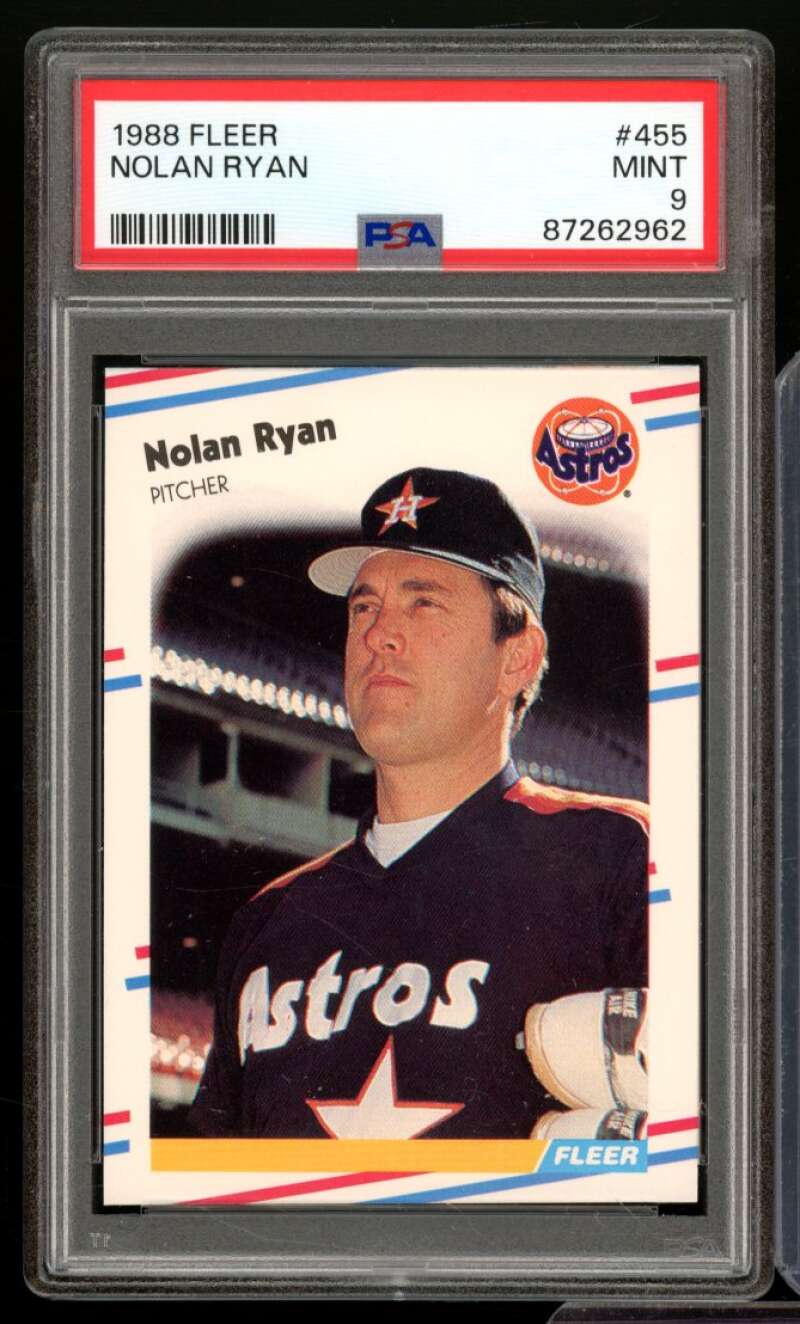 Nolan Ryan Card 1988 Fleer #455 PSA 9 Image 1