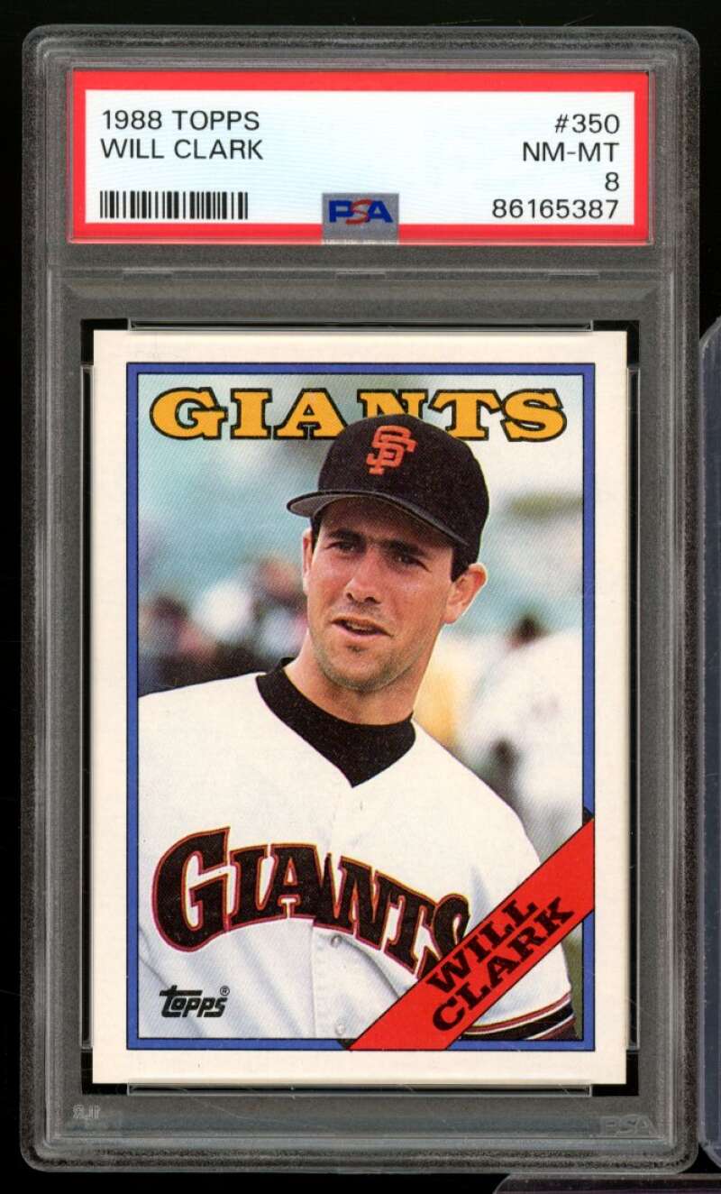 Will Clark Card 1988 Topps #350 PSA 8 Image 1