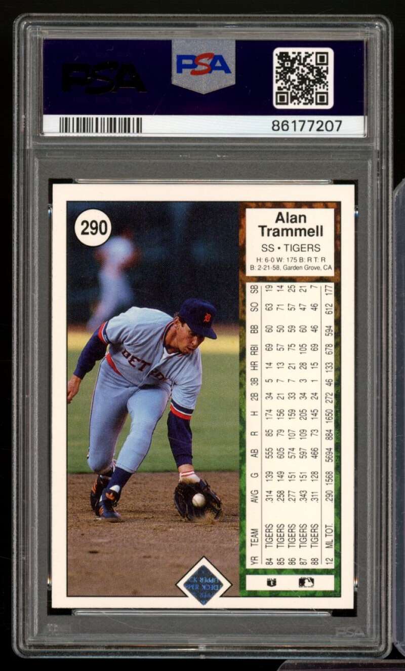 Alan Trammell Card 1989 Upper Deck #290 PSA 9 Image 2