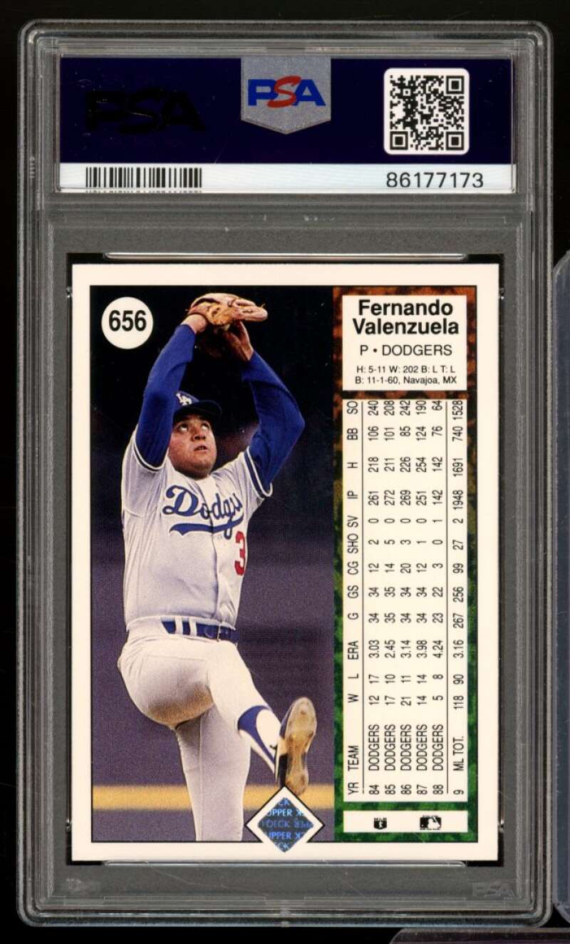 Fernando Valenzuela Card 1989 Upper Deck #656 PSA 9 Image 2