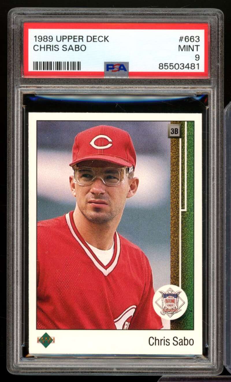 Chris Sabo Card 1989 Upper Deck #663 PSA 9 Image 1