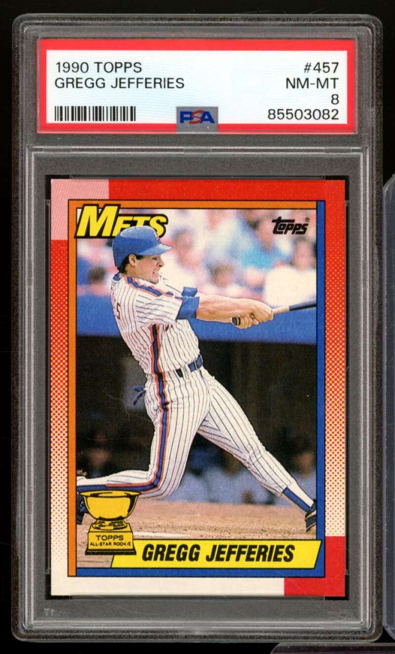 Gregg Jefferies Card 1990 Topps #457 PSA 8 Image 1