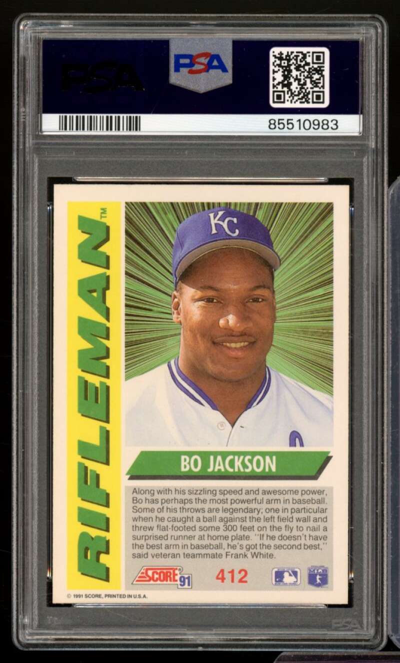 Bo Jackson Card 1991 Score #412 PSA 9 Image 2