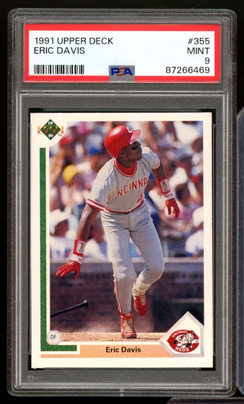 Eric Davis Card 1991 Upper Deck #355 PSA 9 Image 1