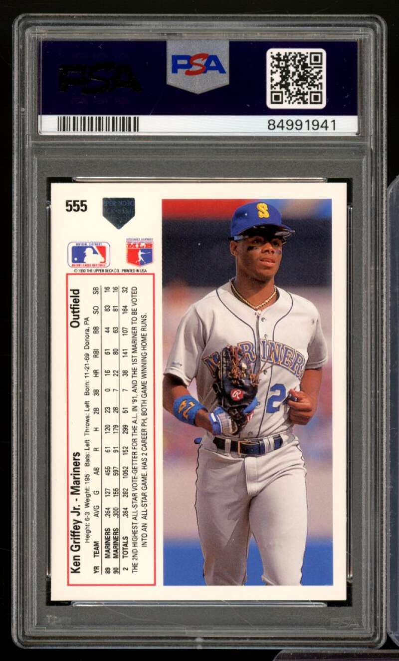 Ken Griffey Jr. Card 1991 Upper Deck #555 PSA 8 Image 2