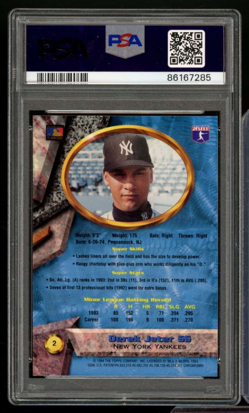 Derek Jeter Card 1994 Bowman's Best #2 PSA 8 Image 2