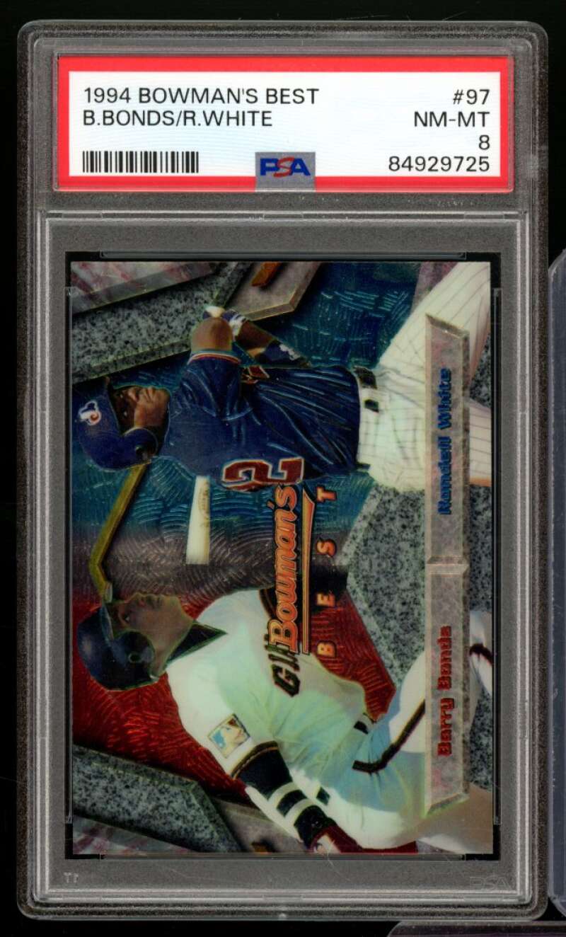 Barry Bonds/Rondell White Card 1994 Bowman's Best #97 PSA 8 Image 1