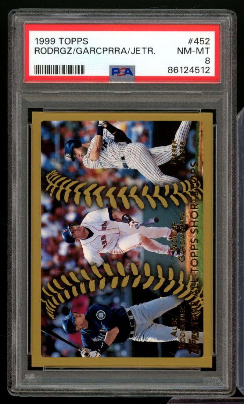 Alex Rodriguez/Garciaparra/Derek Jeter Card 1999 Topps #452 PSA 8 Image 1