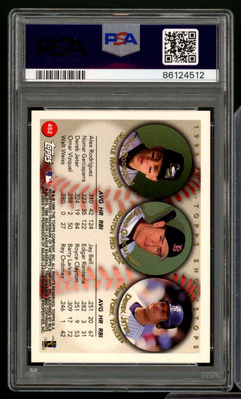 Alex Rodriguez/Garciaparra/Derek Jeter Card 1999 Topps #452 PSA 8 Image 2