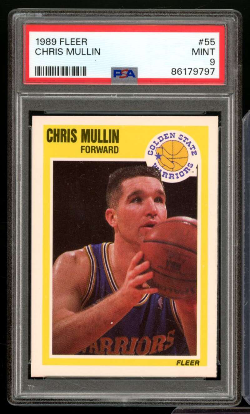 Chris Mullin Card 1989-90 Fleer #55 PSA 9 Image 1