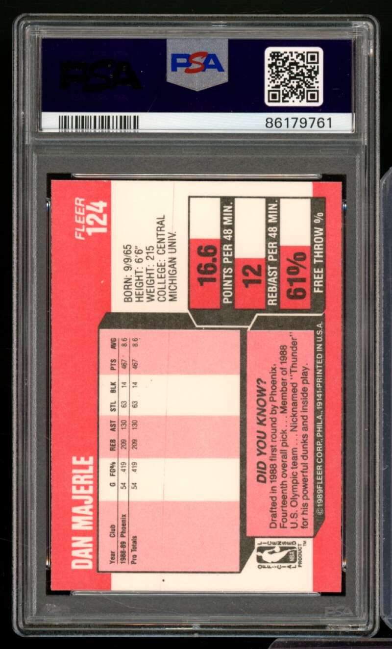 Dan Majerle Rookie Card 1989-90 Fleer #124 PSA 9 Image 2