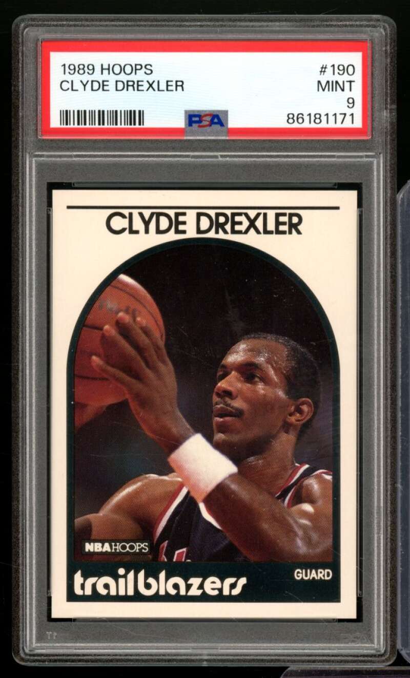 Clyde Drexler Card 1989-90 Hoops #190 PSA 9 Image 1