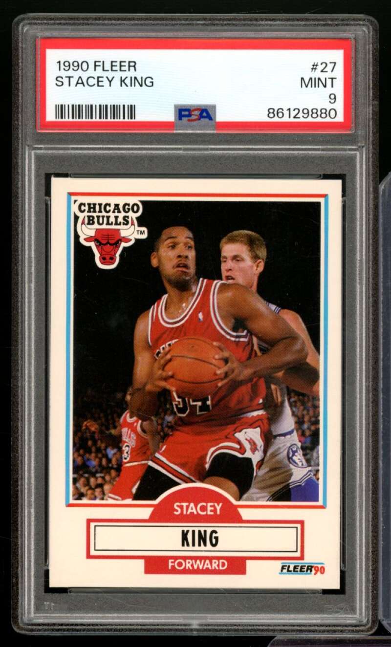 Stacey King Rookie Card 1990-91 Fleer #27 PSA 9 Image 1