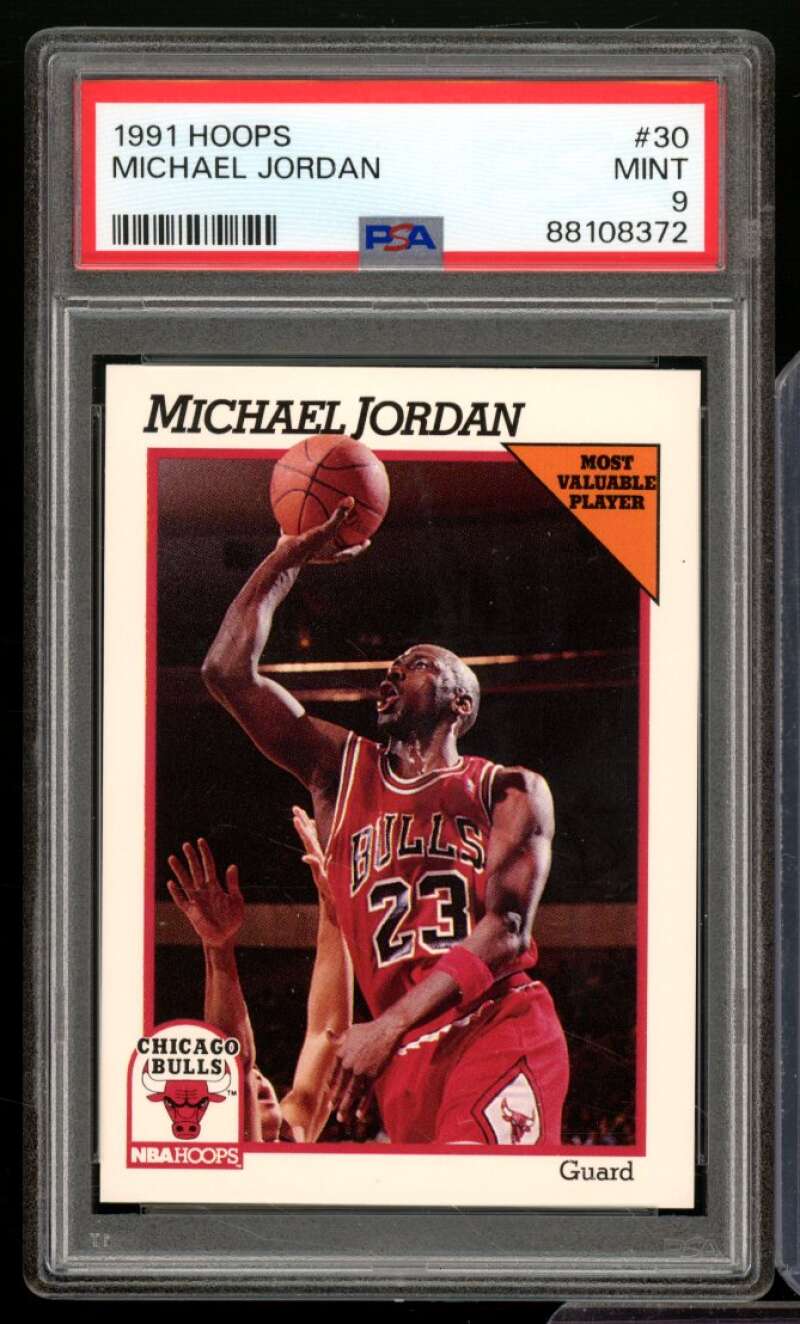 Michael Jordan Card 1991-92 Hoops #30 PSA 9 Image 1