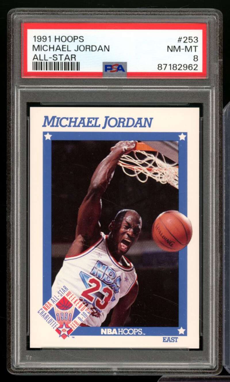 Michael Jordan Card 1991-92 Hoops All-Star #253 PSA 8 Image 1