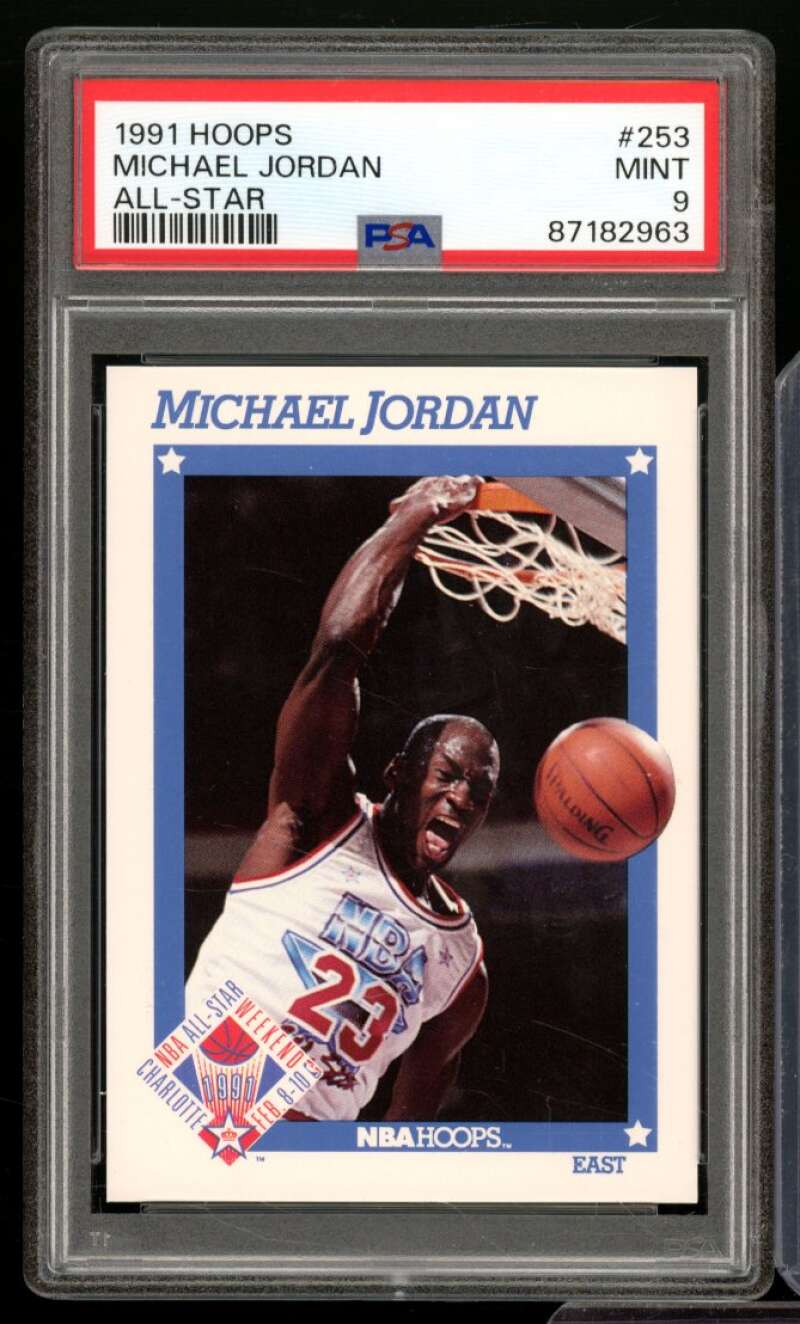 Michael Jordan Card 1991-92 Hoops All-Star #253 PSA 9 Image 1