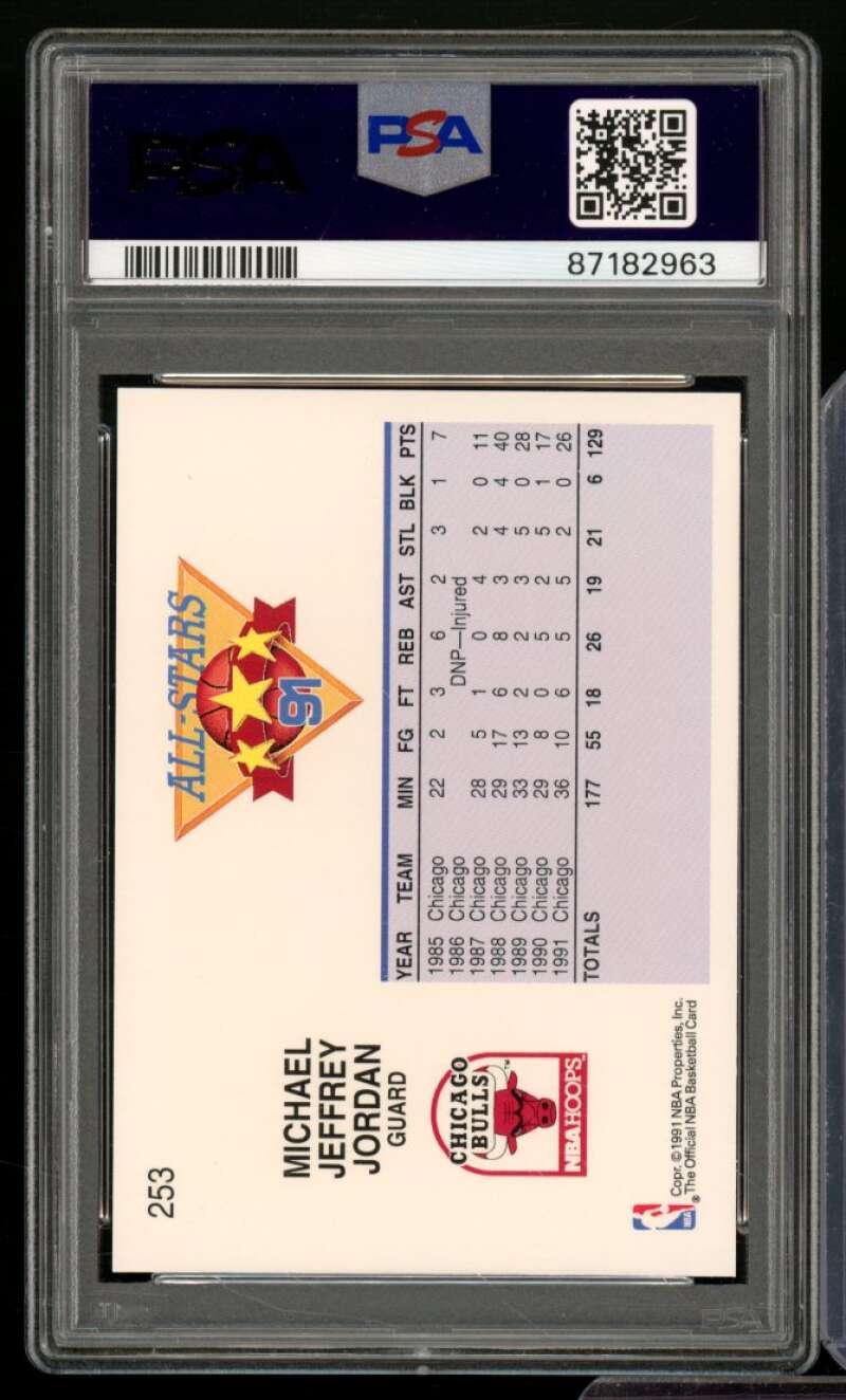 Michael Jordan Card 1991-92 Hoops All-Star #253 PSA 9 Image 2