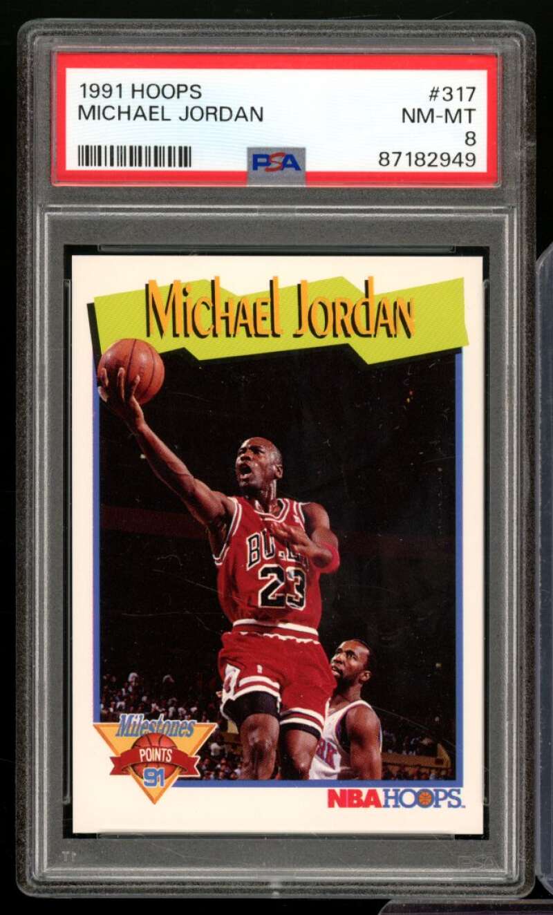 Michael Jordan Card 1991-92 Hoops #317 PSA 8 Image 1