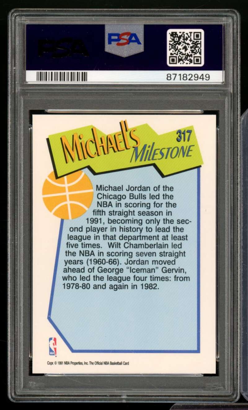 Michael Jordan Card 1991-92 Hoops #317 PSA 8 Image 2