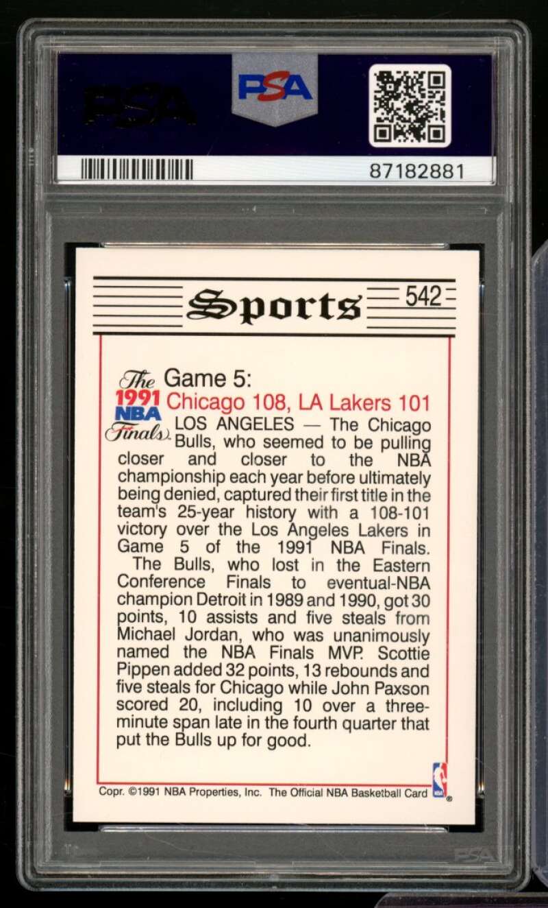 Magic Johnson/Michael Jordan Card 1991-92 Hoops #542 PSA 8 Image 2