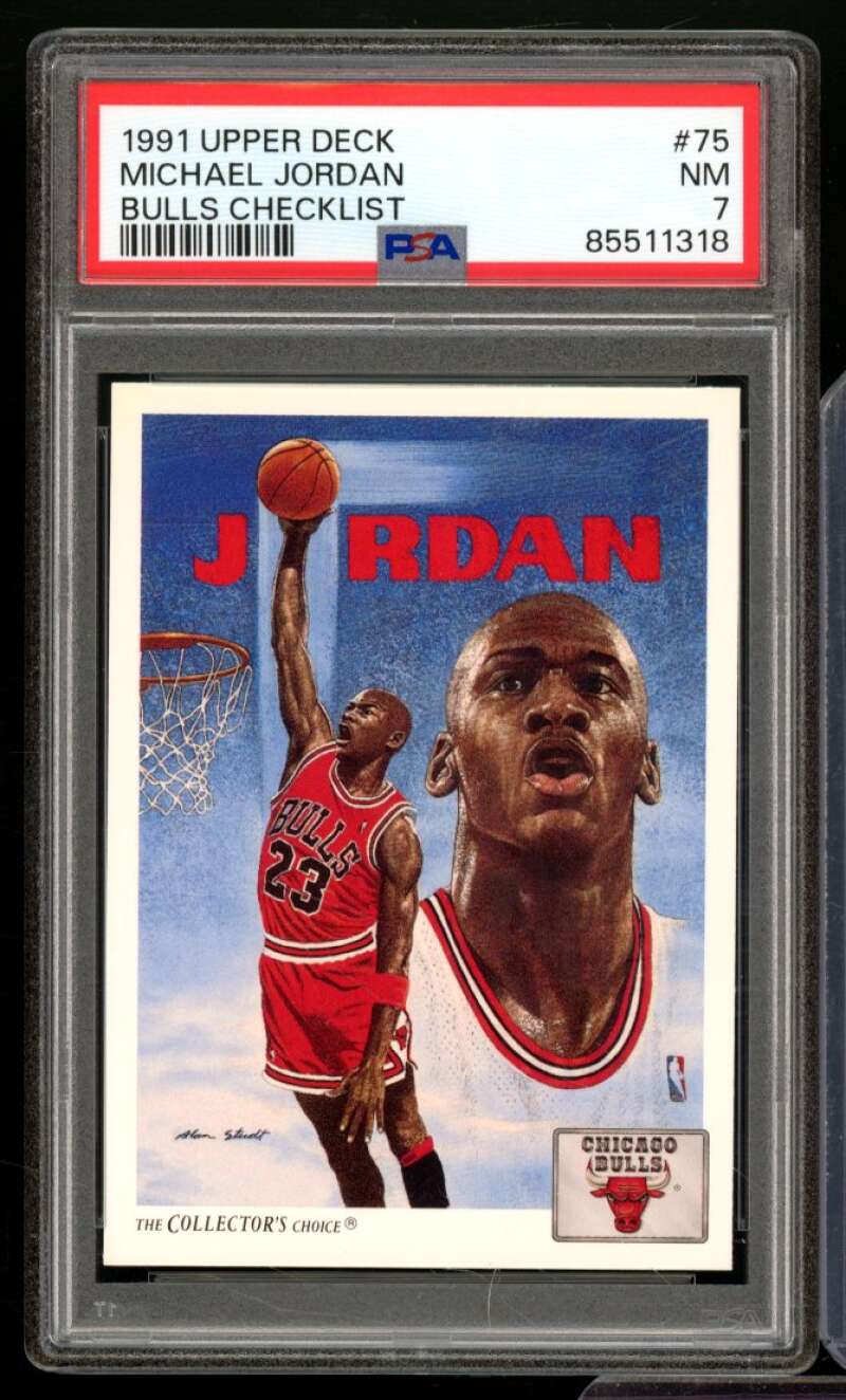 Michael Jordan Card 1991-92 Upper Deck #75 PSA 7 Image 1