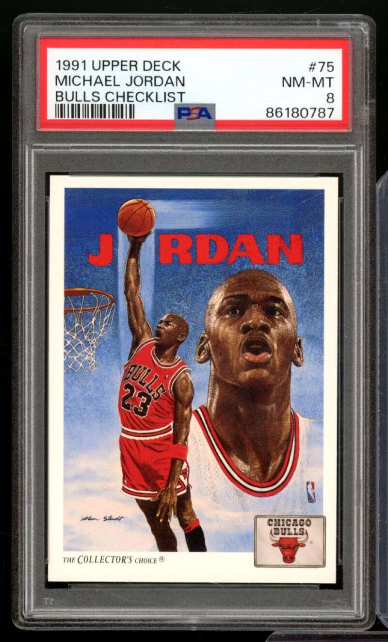 Michael Jordan Card 1991-92 Upper Deck #75 PSA 8 Image 1