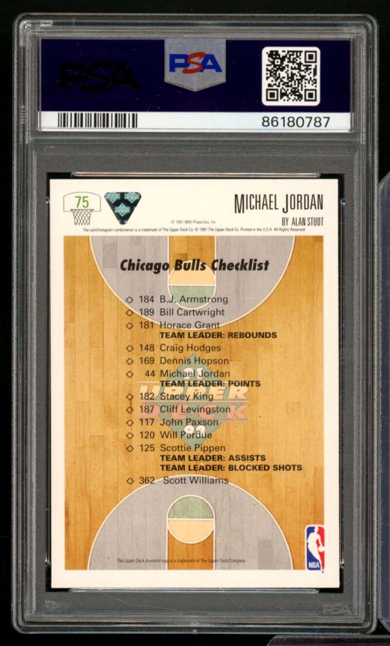 Michael Jordan Card 1991-92 Upper Deck #75 PSA 8 Image 2