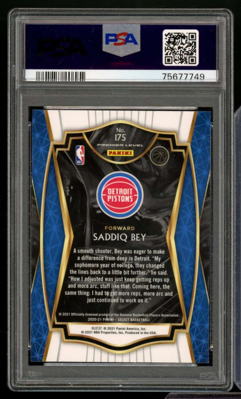 Saddiq Bey Rookie Card 2020-21 Panini Select Blue Retail #175 PSA 10 Image 2